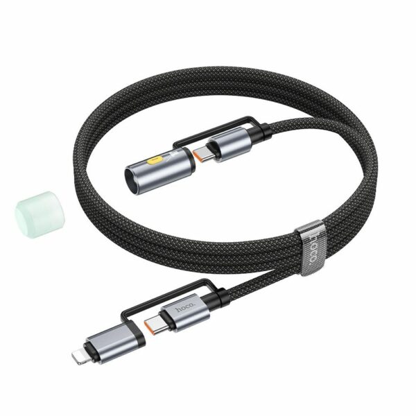 HOCO cable All-in-one Type C / Lightning to Type C / LED Light PD 3A 60W U138 1,2 m black