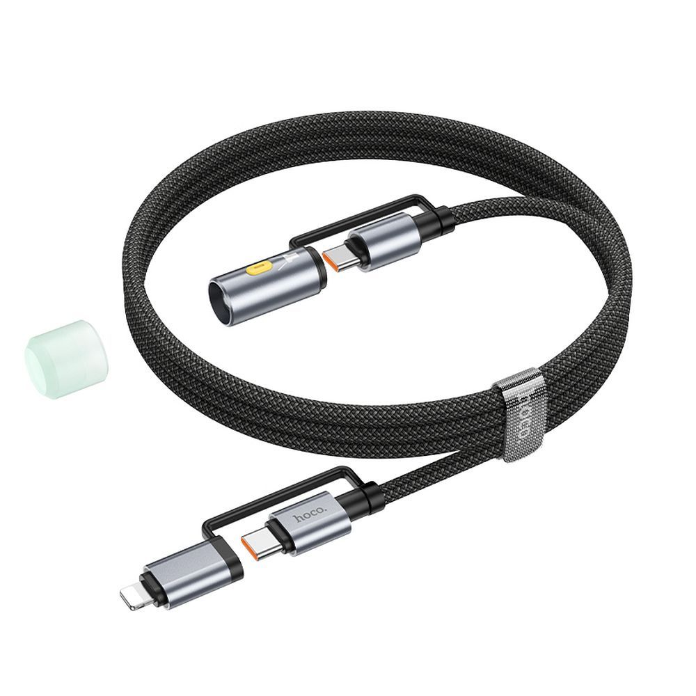 HOCO cable All-in-one Type C / Lightning to Type C / LED Light PD 3A 60W U138 1,2 m black