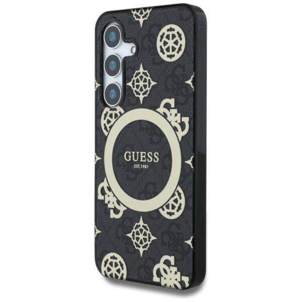 Θήκη Κινητού GUESS Samsung S25 Μαύρη Peony Magnetic IML 4G