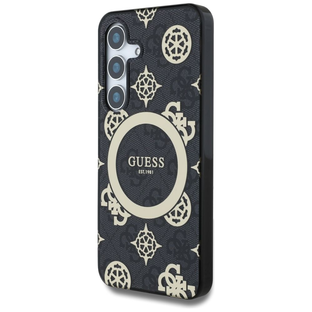 Θήκη Κινητού GUESS Samsung S25 Μαύρη Peony Magnetic IML 4G
