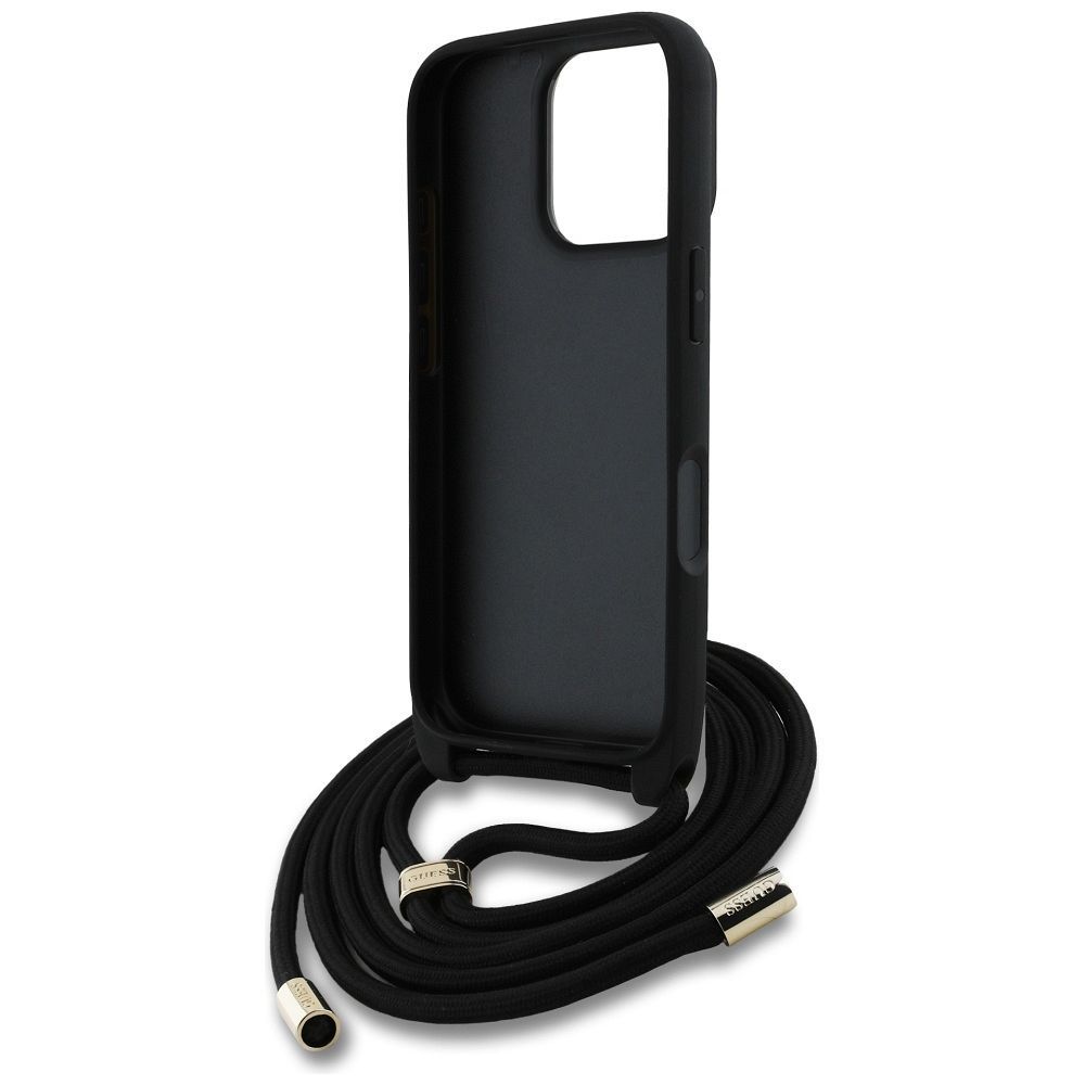 GUESS case for IPHONE 16 Pro Max GUHCP16XP4GMGCRK (CBDY PU 4G Big Logo W/Cord Strap) black