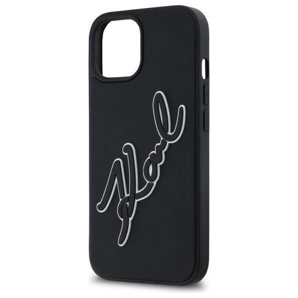 KARL LAGERFELD case for IPHONE 15 KLHCP15S3DRKSDLK (3D Rubber Signature) black