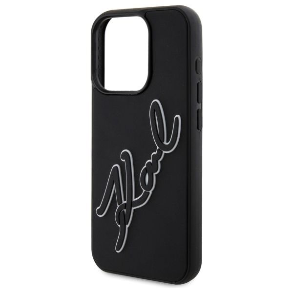 KARL LAGERFELD case for IPHONE 15 Pro Max KLHCP15X3DRKSDLK (3D Rubber Signature) black