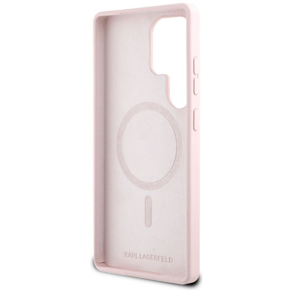 KARL LAGERFELD case for SAMSUNG S25 Ultra KLHMS25LSKCHTCP (Magnetic Silicone Double Heads) pink