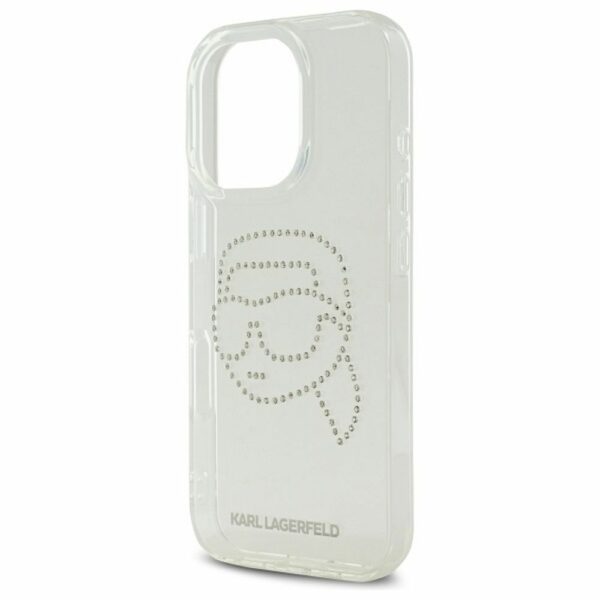 KARL LAGERFELD case for IPHONE 16 Pro KLHCP16LHKHDCELT (IML Rhinestones K Head) transparent