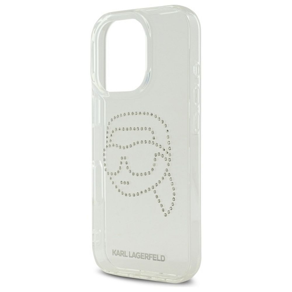 KARL LAGERFELD case for IPHONE 16 Pro KLHCP16LHKHDCELT (IML Rhinestones K Head) transparent