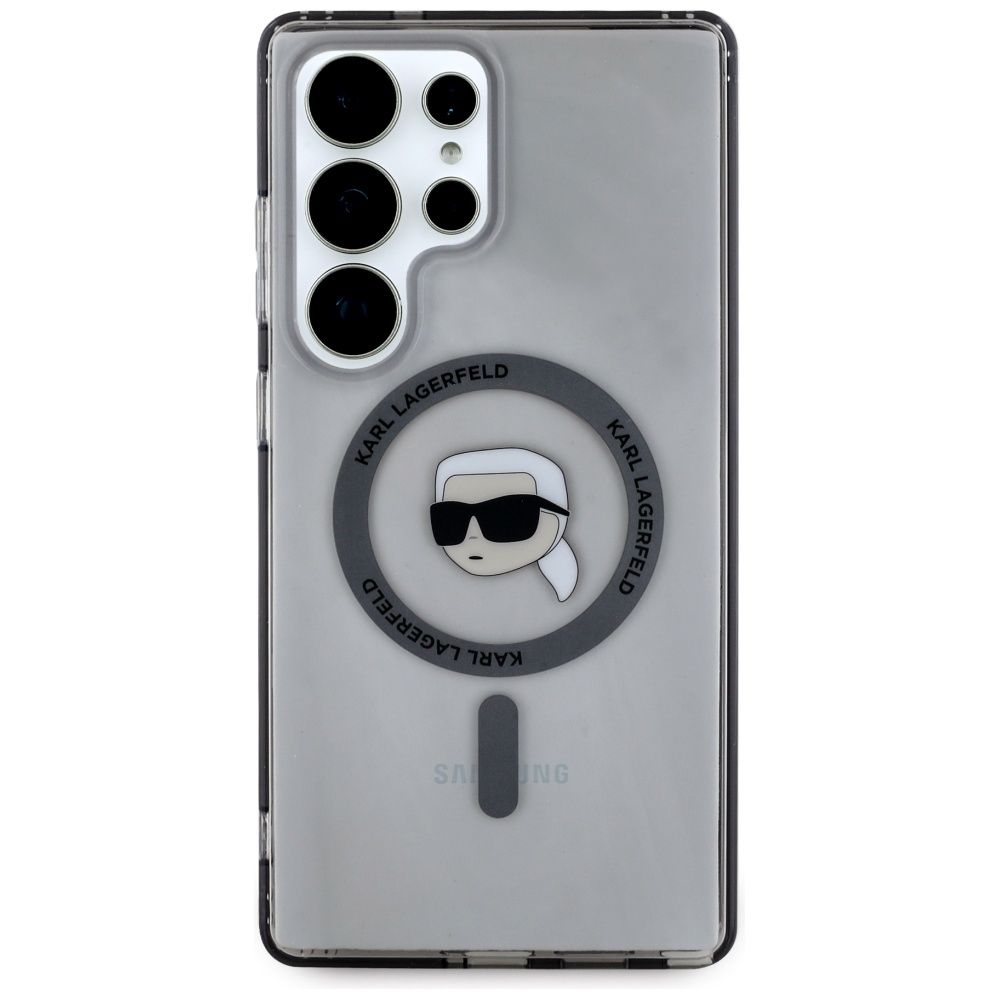 KARL LAGERFELD case for SAMSUNG S25 Ultra KLHMS25LHLSKIK (Magnetic IML Metal K. Heads) black