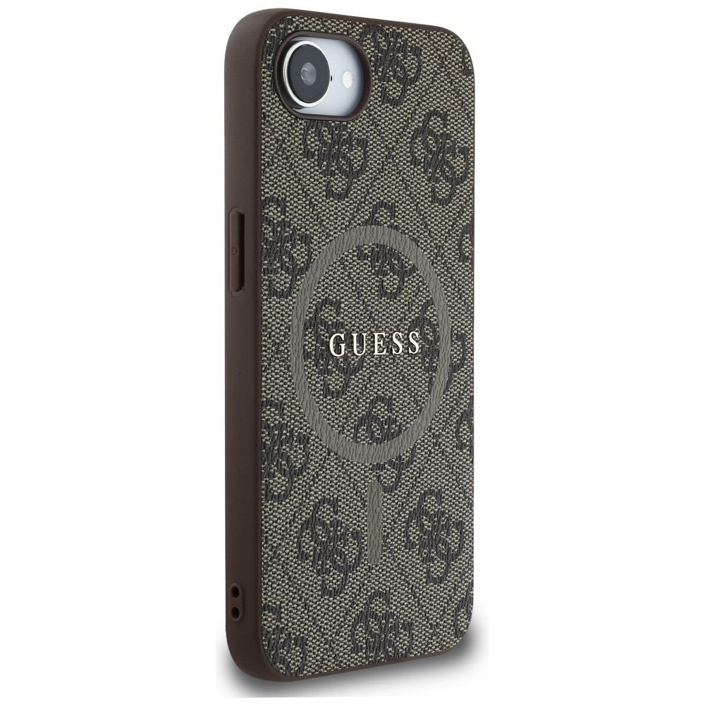 GUESS case for IPHONE 16e (SE 4 2025) compatible with MagSafe GUHMPSE4G4GFRW (PU 4G Ring Classic Logo) brown