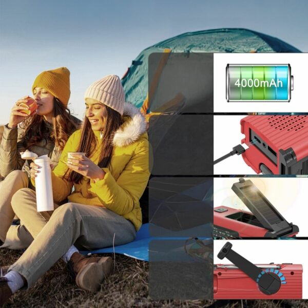 PRISTAR radio FM with flashlight 4000 mAh YX318 red