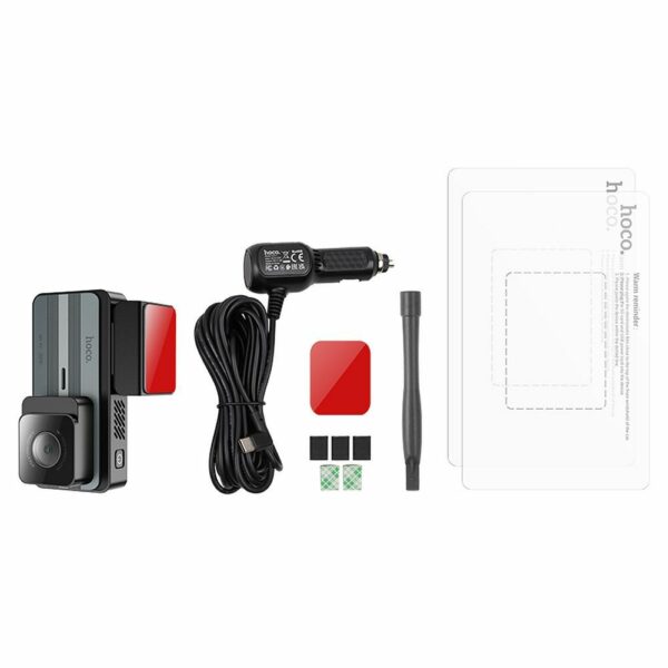 HOCO car camera with display 3,69" 2K GPS DV11 silvery gray