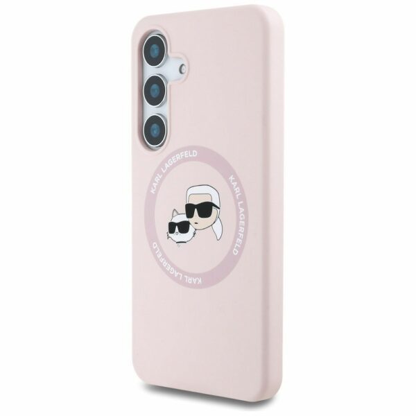 KARL LAGERFELD case for SAMSUNG S25 Plus KLHMS25MSKCHTCP (Magnetic Silicone Double Heads) pink