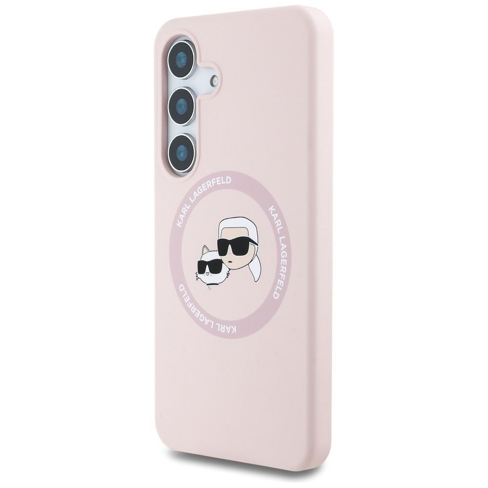KARL LAGERFELD case for SAMSUNG S25 Plus KLHMS25MSKCHTCP (Magnetic Silicone Double Heads) pink