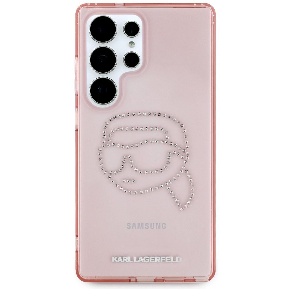 KARL LAGERFELD case for SAMSUNG S25 Ultra KLHCS25LHKHDCELP (IML Rhinestones K Head) pink