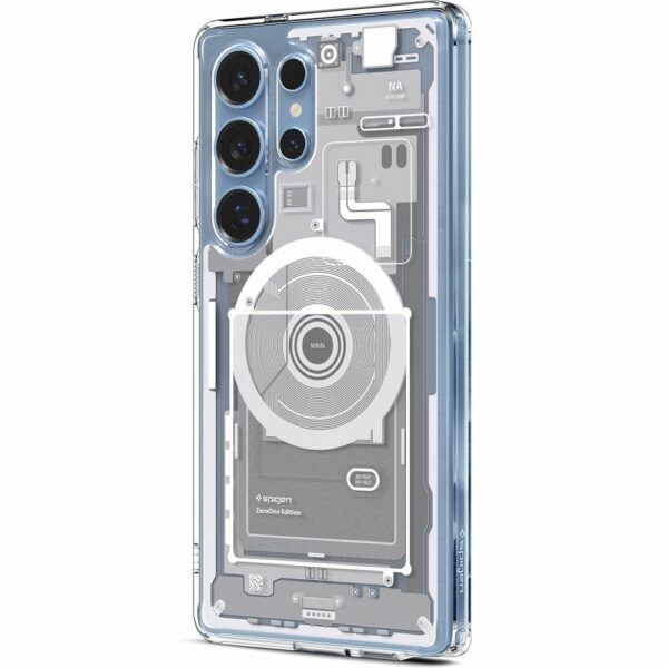 SPIGEN case ULTRA HYBRID MAG compatible with MagSafe for S25 Ultra zero one white