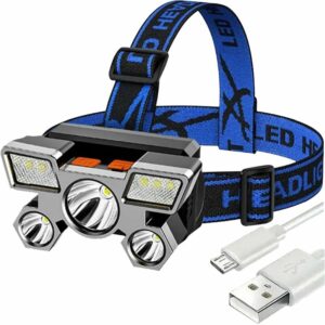 Head flashlight LED rechargeable 9 x LED strong RC-K-1227 black