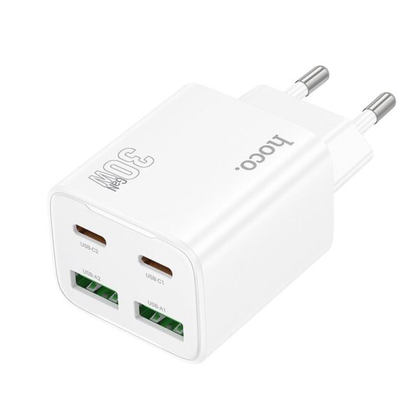 HOCO charger 2 x Type C + 2 x USB A PD QC3.0 3A 20W N56 white