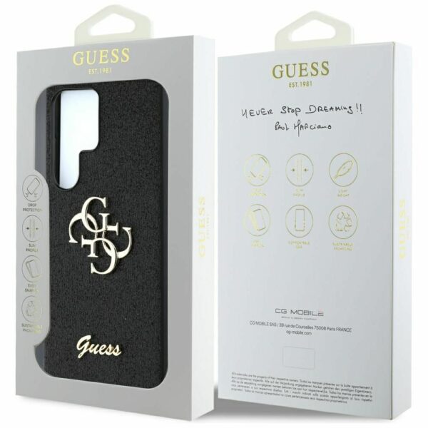 Θήκη Κινητού GUESS Glitter Big 4G Μαύρη για Samsung S25 Ultra