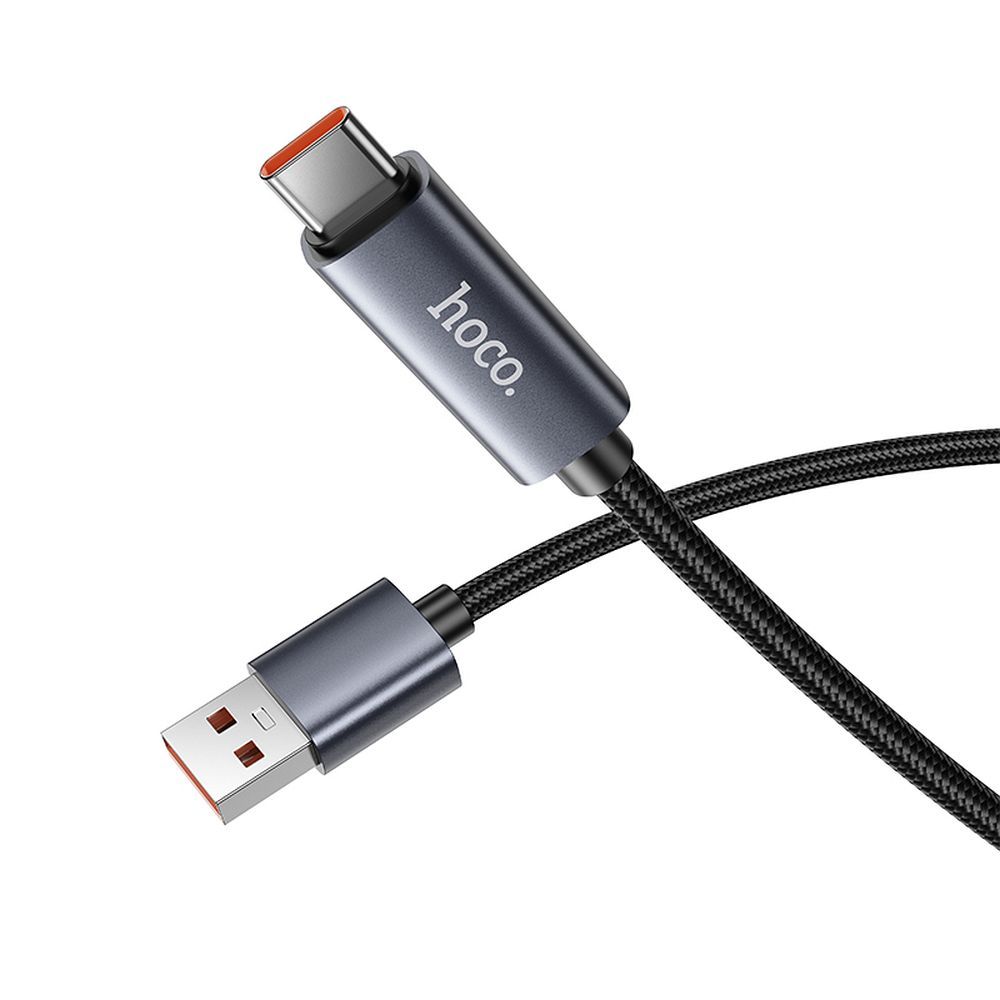 Cable USB A to USB C Hoco 5A with display 1 m X112 black