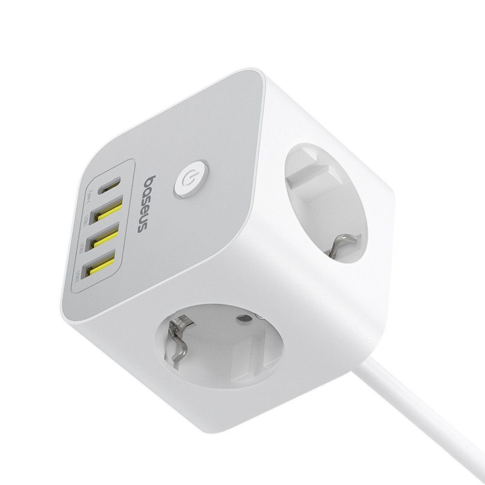 Baseus extension cord 3 sockets + 3 x USB A + Type C 20W 1,5 m white