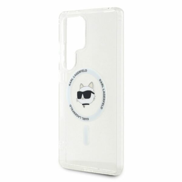 KARL LAGERFELD case for SAMSUNG S25 Ultra KLHMS25LHLSCHH (Magnetic IML Metal Choupette Head) white