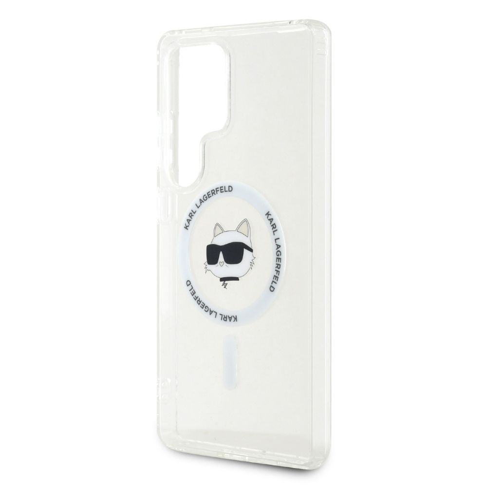 KARL LAGERFELD case for SAMSUNG S25 Ultra KLHMS25LHLSCHH (Magnetic IML Metal Choupette Head) white