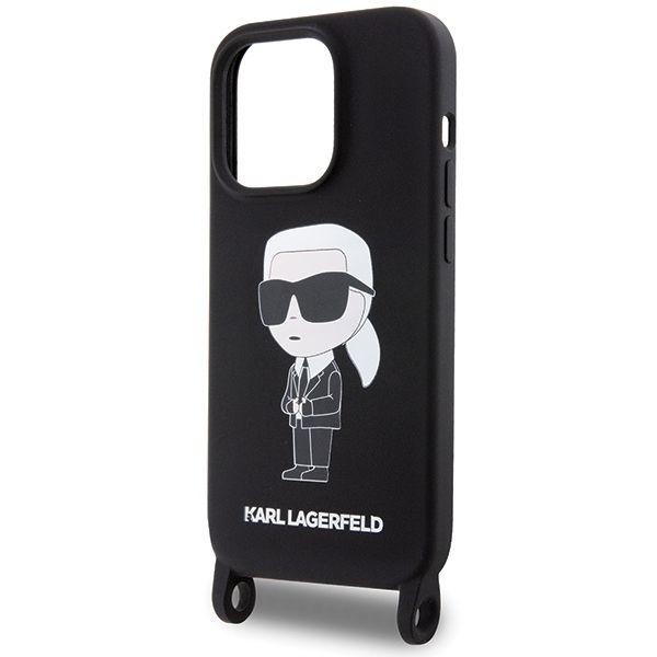 KARL LAGERFELD case for IPHONE 15 Pro Max KLHCP15XSCBSKNK (Silicone Ikonik Crossbody) black
