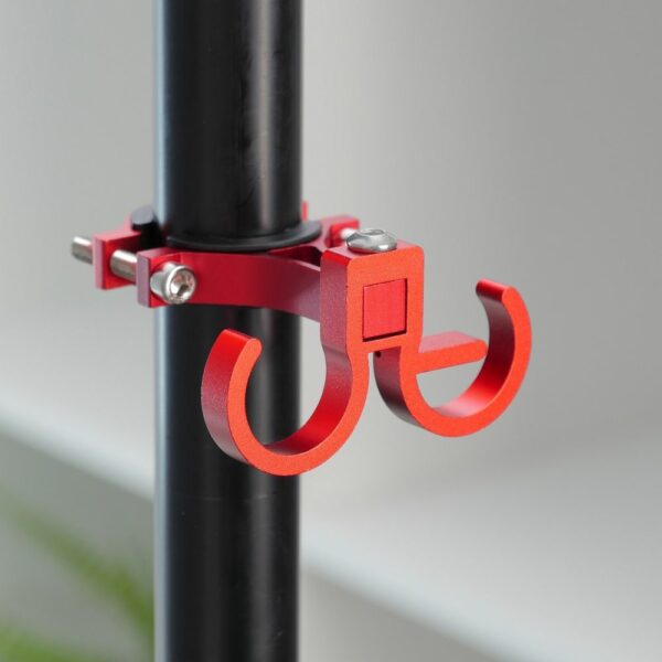 Hook for shopping with two loops for bike / scooter aluminum FS366 red