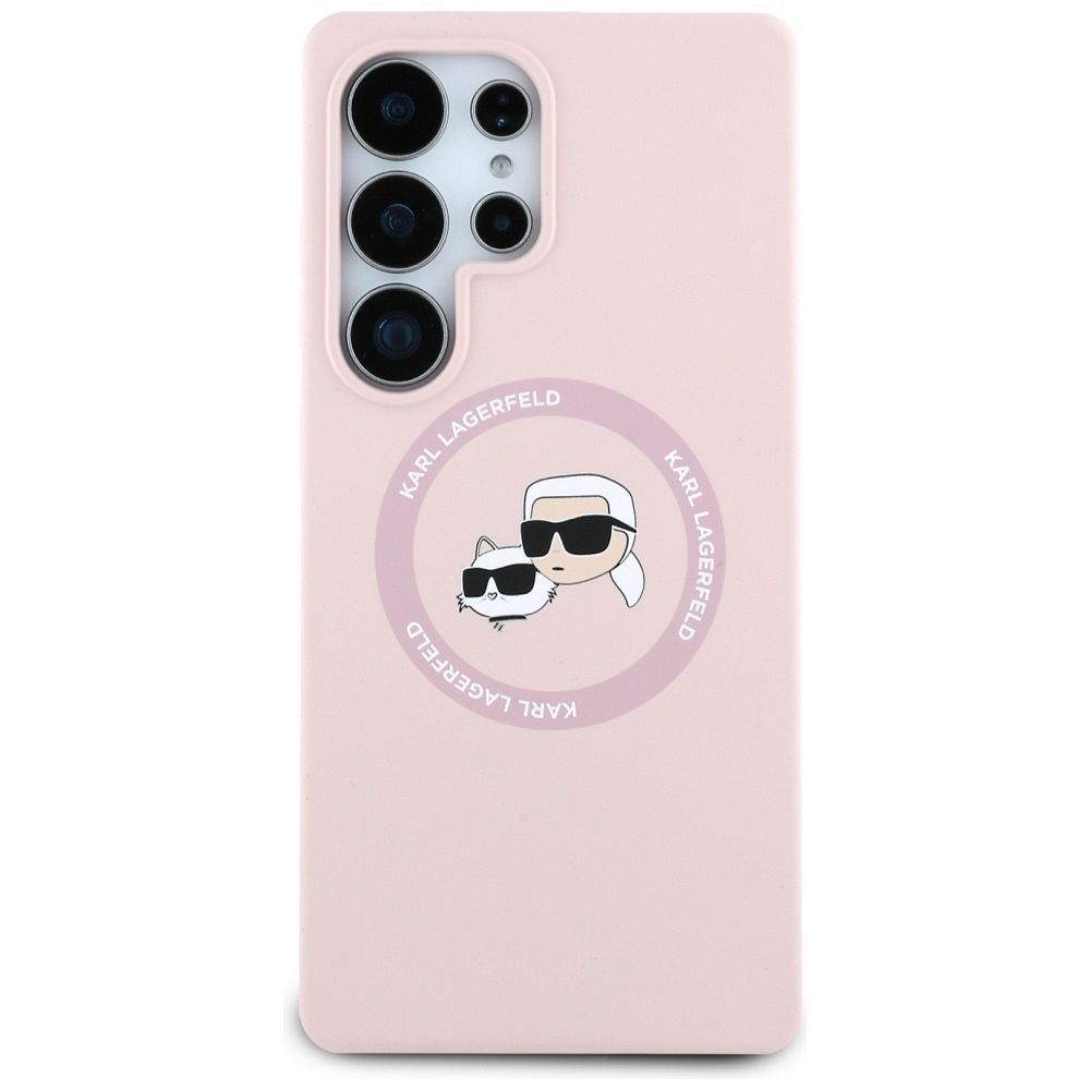 KARL LAGERFELD case for SAMSUNG S25 Ultra KLHMS25LSKCHTCP (Magnetic Silicone Double Heads) pink
