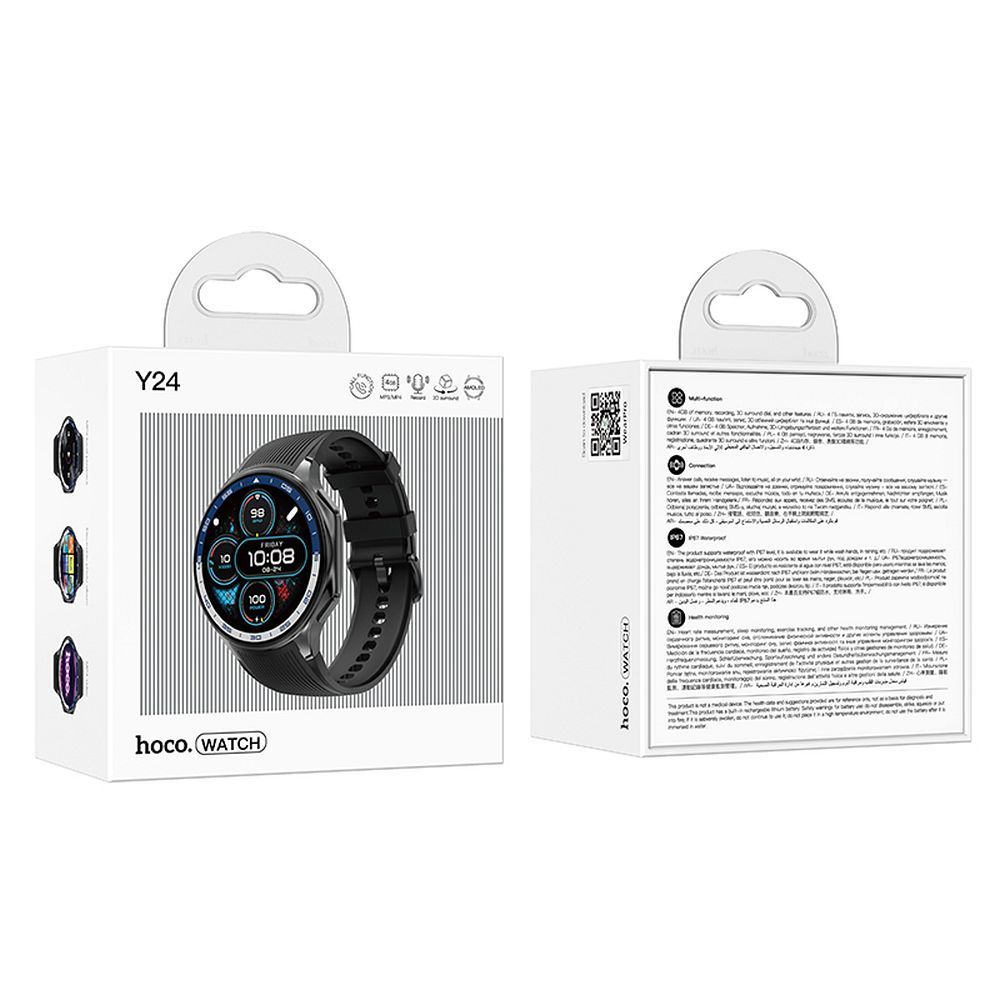 HOCO smartwatch with call function AMOLED Y24 black