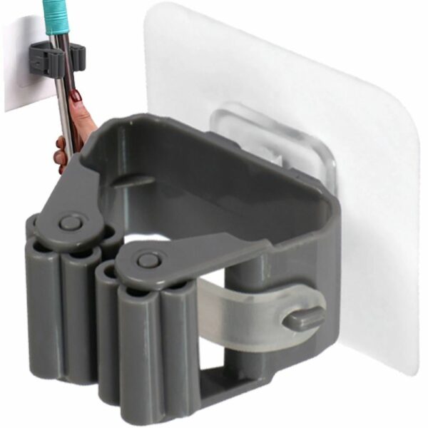 Wall-mounted broom mop holder self-adhesive RC-K-1152 gray