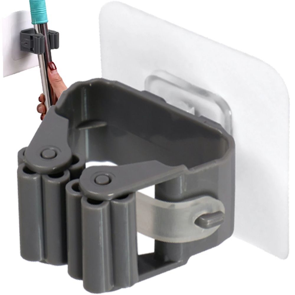 Wall-mounted broom mop holder self-adhesive RC-K-1152 gray