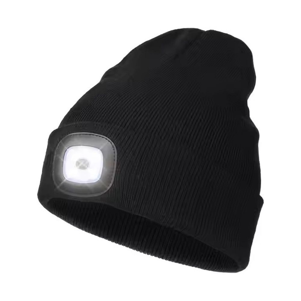 Hat with LED light black