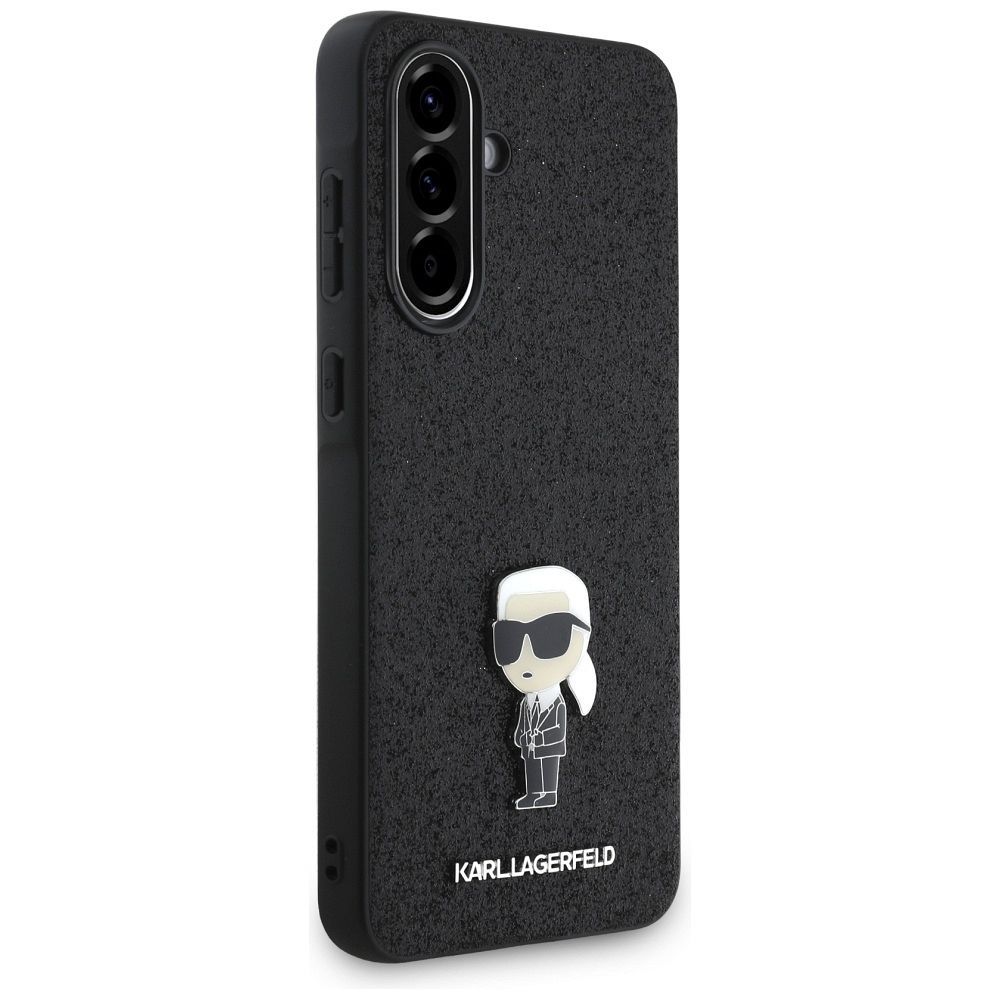KARL LAGERFELD case for SAMSUNG A56 KLHCSA56GKNPSK (Fixed Glitter W/ Ikonik Metal Pin) black
