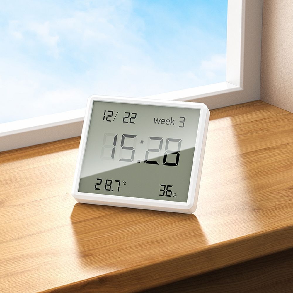 HOCO electronic clock with hygrothermometer HX41 white
