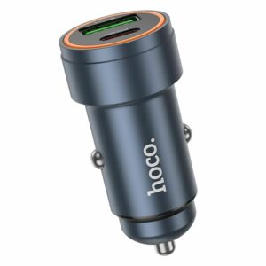 HOCO car charger USB A + Type C PD QC3.0 3A 30W Z57A metal gray