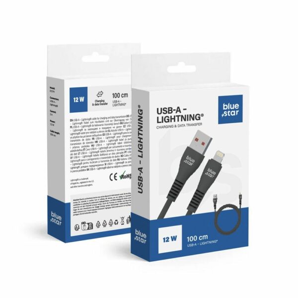 BLUE STAR cable USB A to Lightning 2A 12W DC99I 1 m black