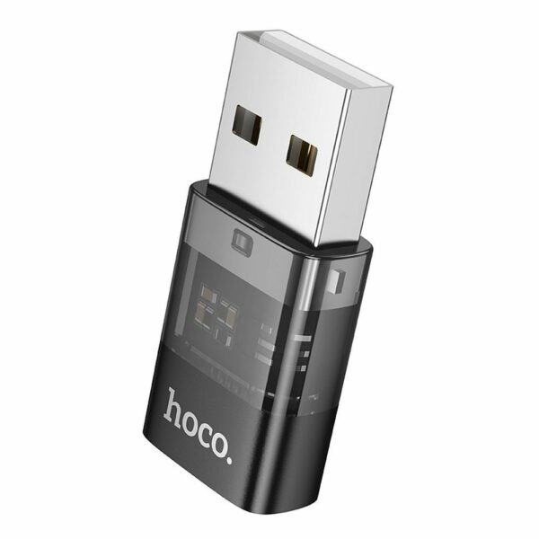 Αντάπτορας HOCO USB A σε Type C UA36C Διάφανος Μαύρος - Μετατροπέας USB