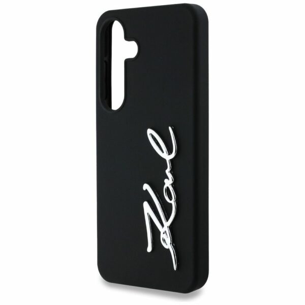 KARL LAGERFELD case for SAMSUNG S25 KLHCS25SSCMSMVK (Silicone Sign Metal Logo) black