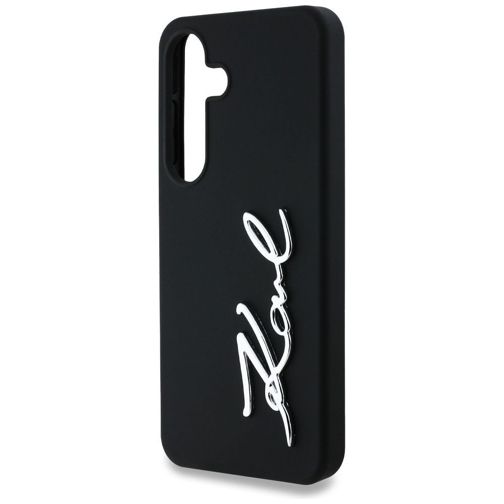 KARL LAGERFELD case for SAMSUNG S25 KLHCS25SSCMSMVK (Silicone Sign Metal Logo) black