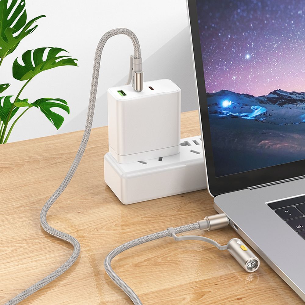 HOCO cable All-in-one USB A / Type C to Type C / Cigarette lighter 3A 60W U138 1,2 m grey