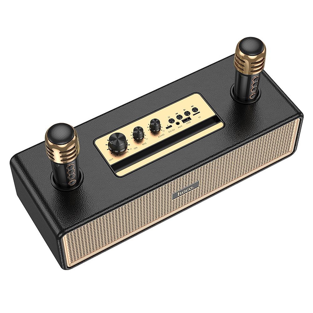 HOCO speaker bluetooth + 2 x wireless microphones BS63 black