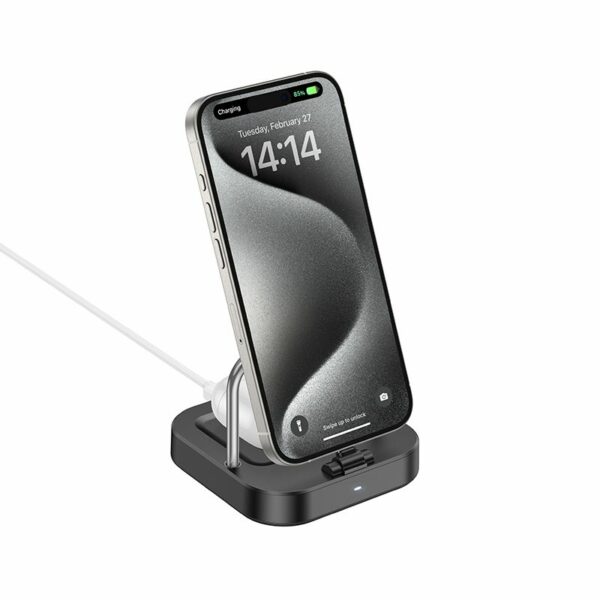 HOCO desktop charger 2in1 Type C + wireless charging 5W PD QC 3A 30W CQ16B black