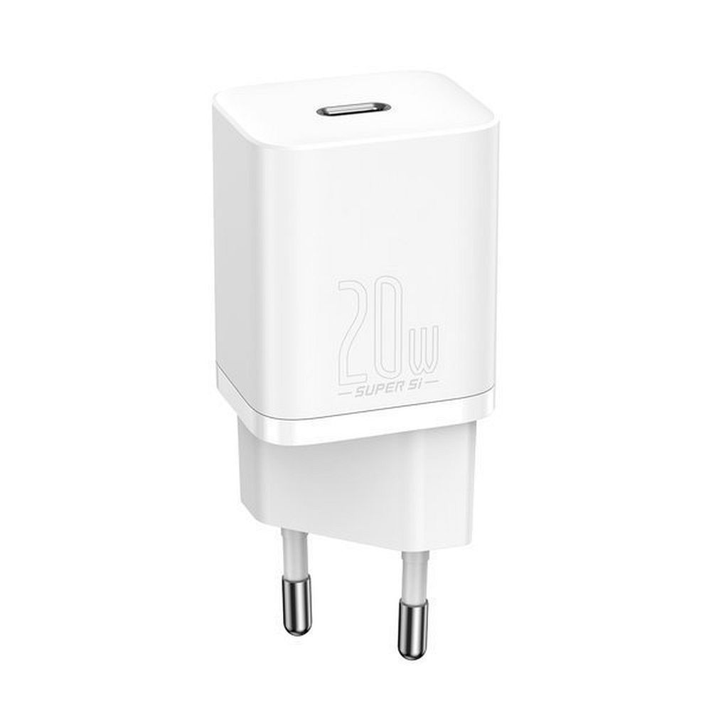 Φορτιστής Τοίχου BASEUS Type C PD 20W QC3.0 Super Si Λευκός CCSUP-B02