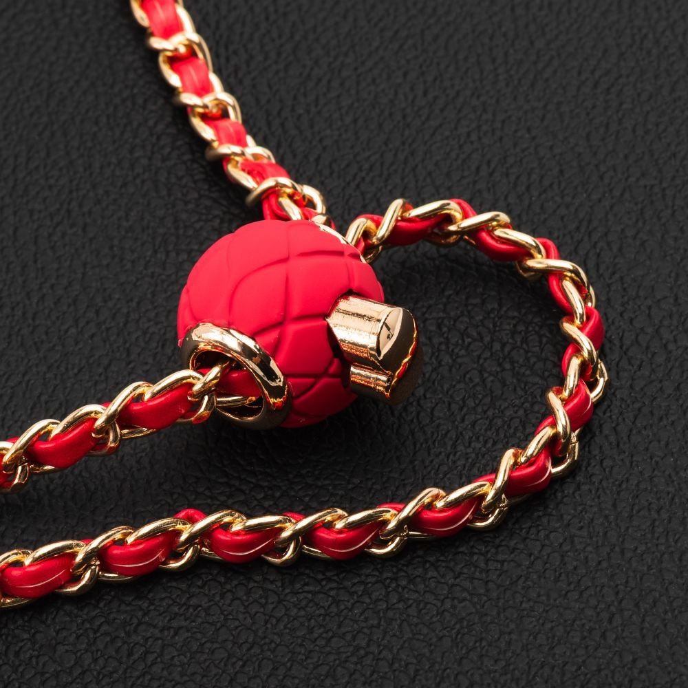 Chain / Rope with holder GLAMOUR fit all models 80mm max width RED