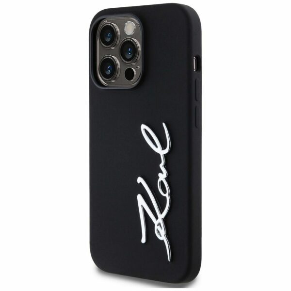 KARL LAGERFELD case for IPHONE 14 Pro KLHCP14LSCMSMVK (Silicone Sign Metal Logo) black