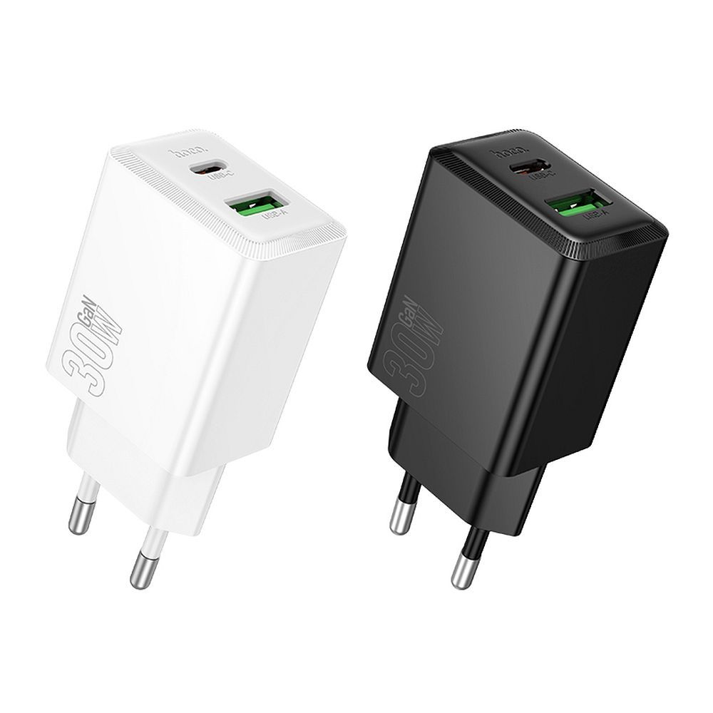 HOCO wall charger USB A + Type C PD QC3.0 AFC 3A 30W N71 white