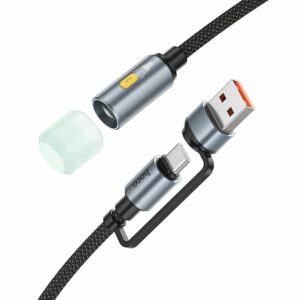 HOCO cable USB A / Type C to LED light UA38C black