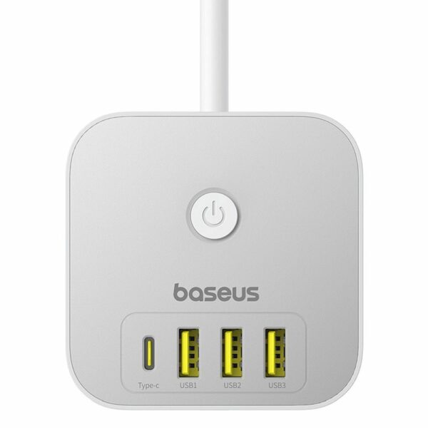 Baseus extension cord 3 sockets + 3 x USB A + Type C 20W 1,5 m white