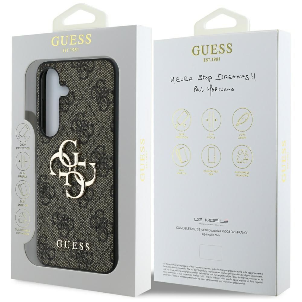 Θήκη Κινητού GUESS για Samsung S25 GUHCS25S4GMGBR Δερμάτινη Καφέ με Λογότυπο