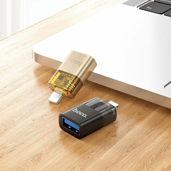 HOCO adapter OTG Lightning (male) to USB A (female) UA36 black transparent